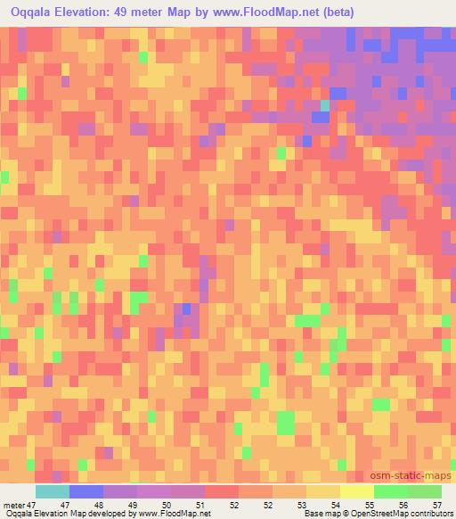 Oqqala,Uzbekistan Elevation Map