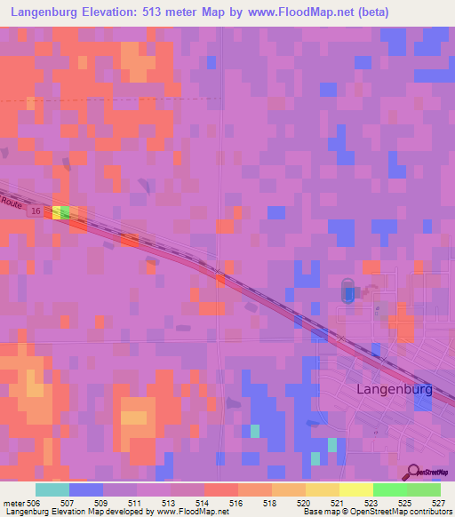 Langenburg,Canada Elevation Map