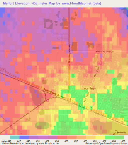 Melfort,Canada Elevation Map