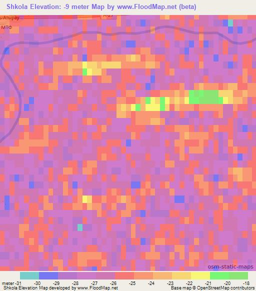 Shkola,Kazakhstan Elevation Map