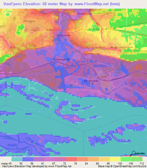 Vasil'yevo,Russia Elevation Map