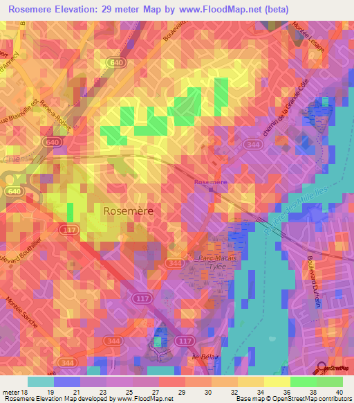 Rosemere,Canada Elevation Map