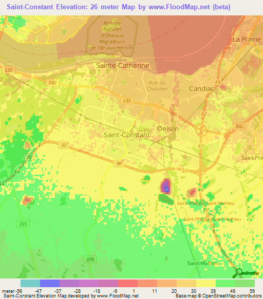 Saint-Constant,Canada Elevation Map