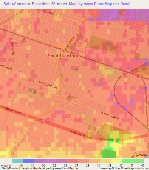 Saint-Constant,Canada Elevation Map