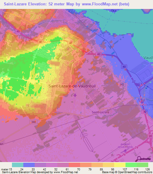 Saint-Lazare,Canada Elevation Map