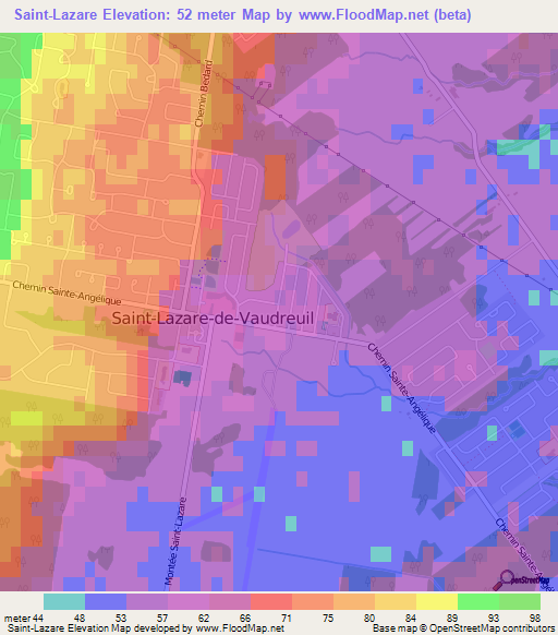 Saint-Lazare,Canada Elevation Map