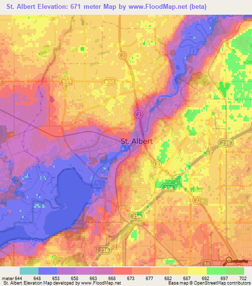 St. Albert,Canada Elevation Map