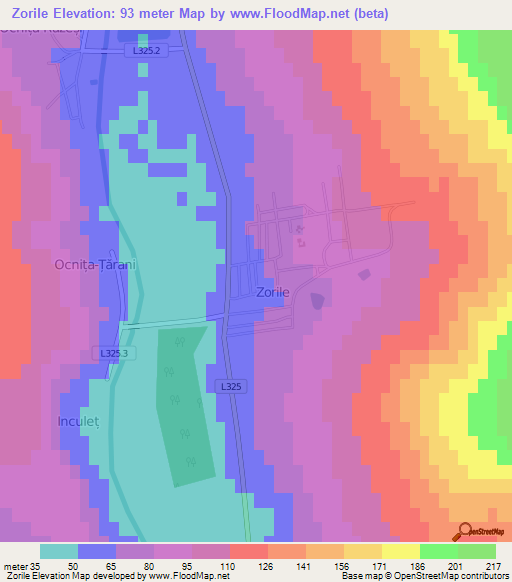 Zorile,Moldova Elevation Map