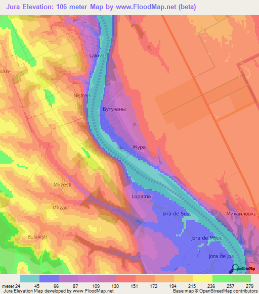 Jura,Moldova Elevation Map