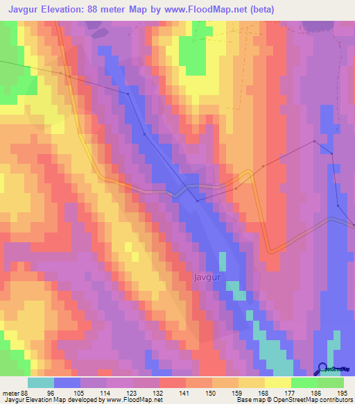 Javgur,Moldova Elevation Map