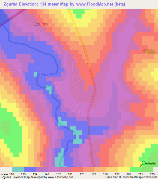 Zgurita,Moldova Elevation Map