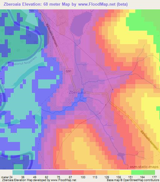 Zberoaia,Moldova Elevation Map