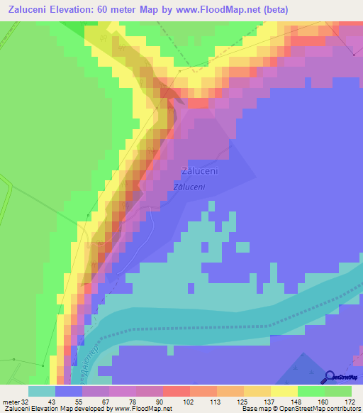 Zaluceni,Moldova Elevation Map