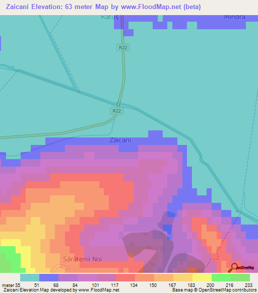 Zaicani,Moldova Elevation Map