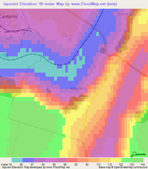 Iepureni,Moldova Elevation Map