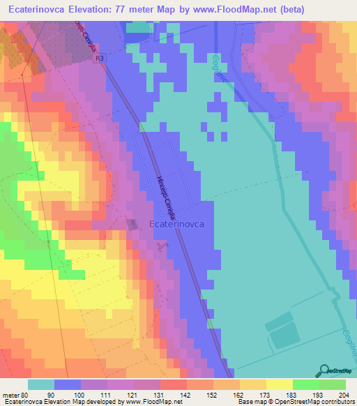 Ecaterinovca,Moldova Elevation Map