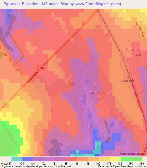 Egorovca,Moldova Elevation Map