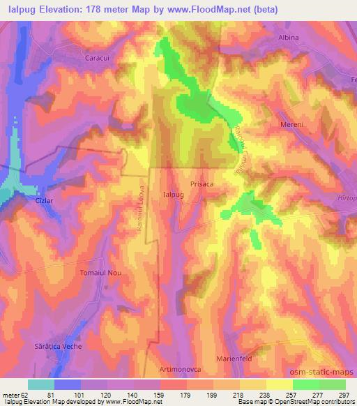 Ialpug,Moldova Elevation Map