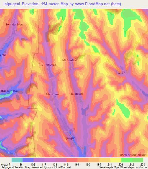 Ialpugeni,Moldova Elevation Map