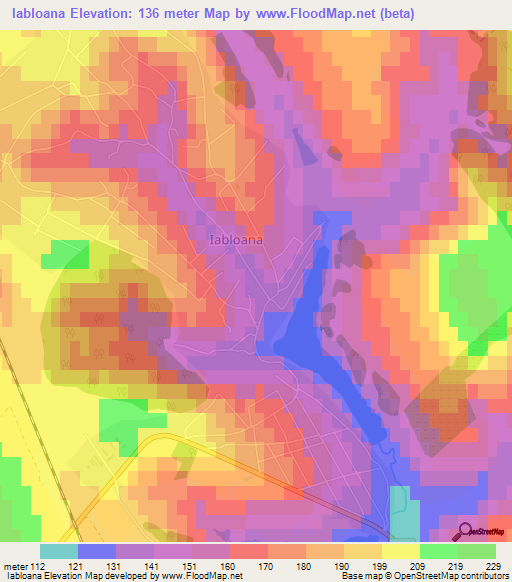 Iabloana,Moldova Elevation Map