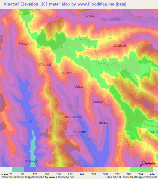 Vinatori,Moldova Elevation Map