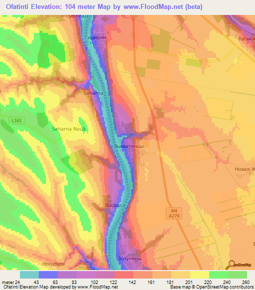 Ofatinti,Moldova Elevation Map