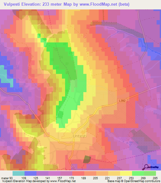 Vulpesti,Moldova Elevation Map