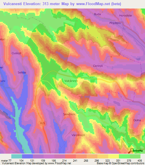 Vulcanesti,Moldova Elevation Map