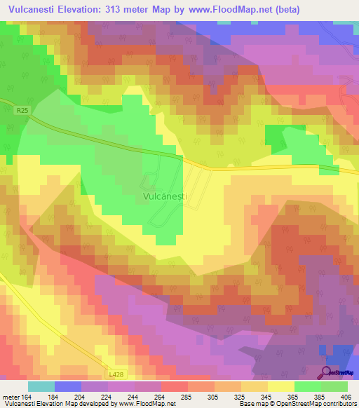 Vulcanesti,Moldova Elevation Map