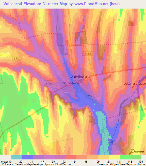 Vulcanesti,Moldova Elevation Map