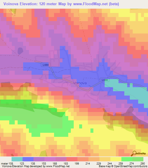 Voinova,Moldova Elevation Map