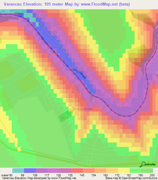 Varancau,Moldova Elevation Map