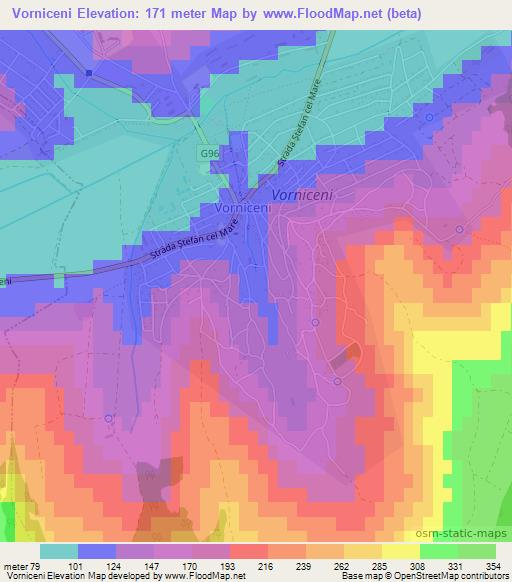 Vorniceni,Moldova Elevation Map