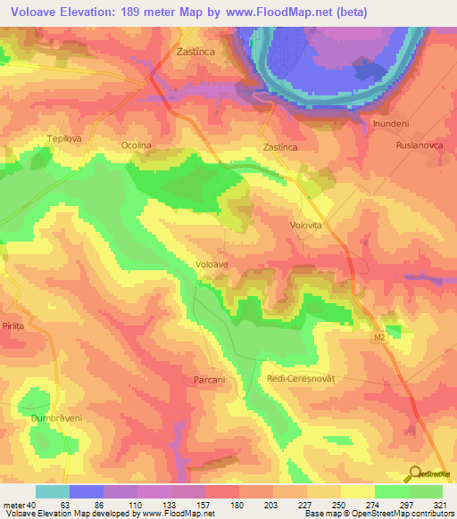 Voloave,Moldova Elevation Map