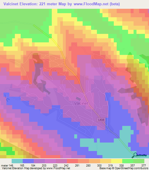 Valcinet,Moldova Elevation Map