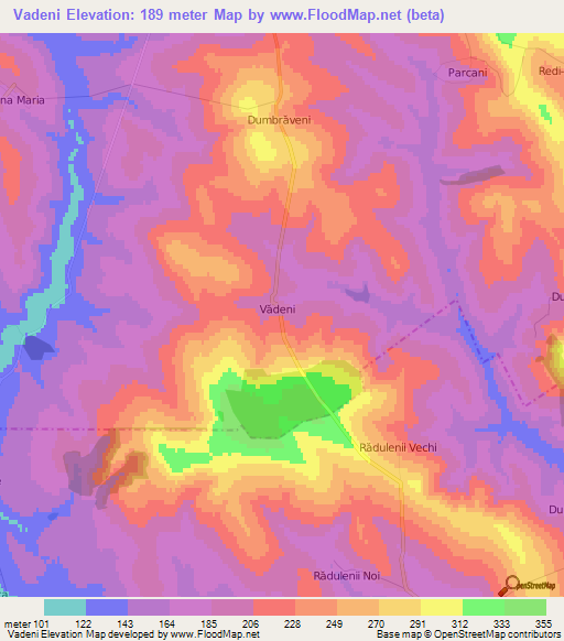 Vadeni,Moldova Elevation Map