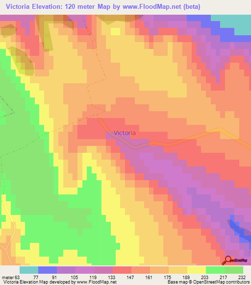 Victoria,Moldova Elevation Map