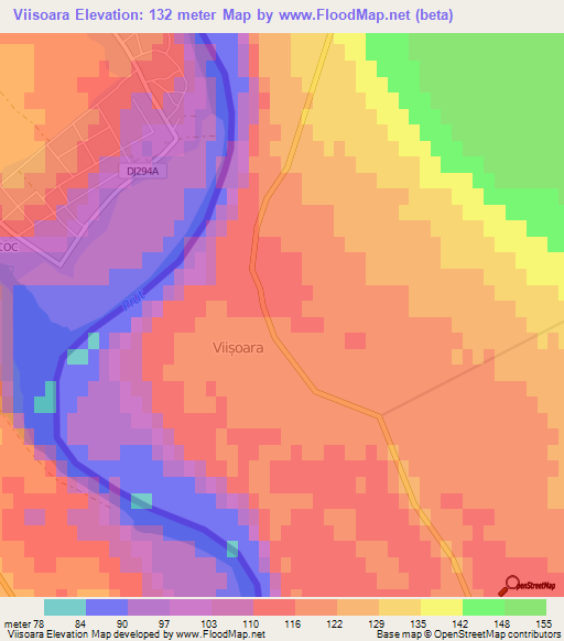 Viisoara,Moldova Elevation Map