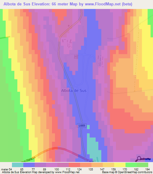 Albota de Sus,Moldova Elevation Map