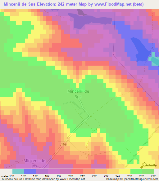 Mincenii de Sus,Moldova Elevation Map