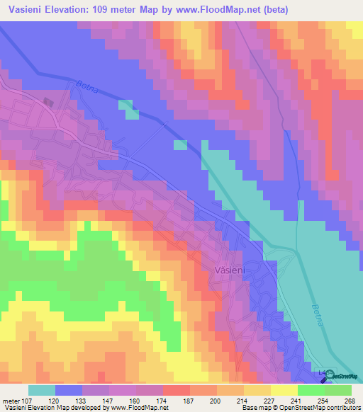 Vasieni,Moldova Elevation Map