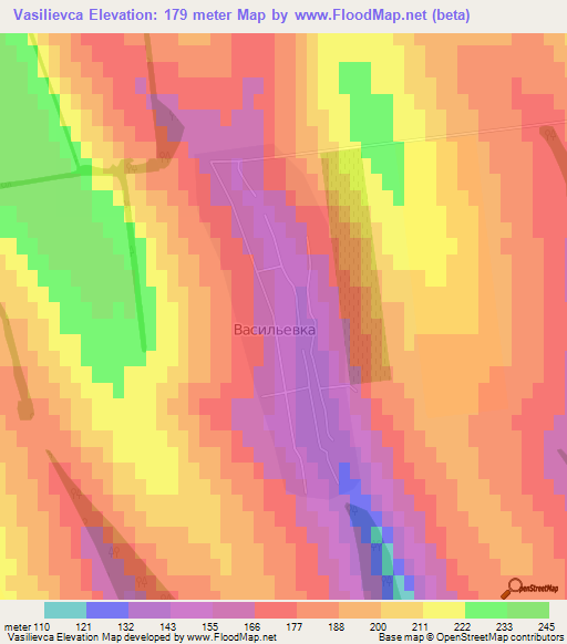 Vasilievca,Moldova Elevation Map