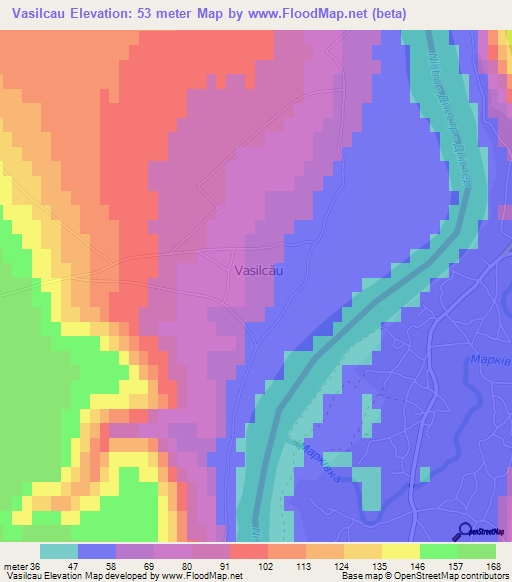 Vasilcau,Moldova Elevation Map