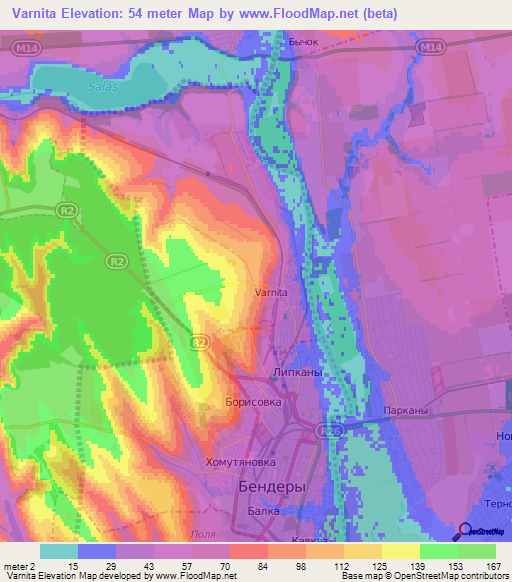 Varnita,Moldova Elevation Map