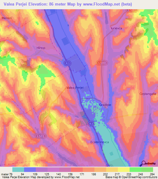 Valea Perjei,Moldova Elevation Map