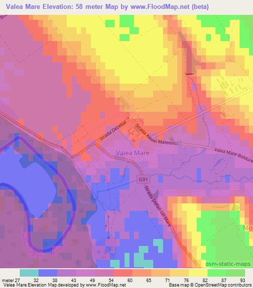 Valea Mare,Moldova Elevation Map