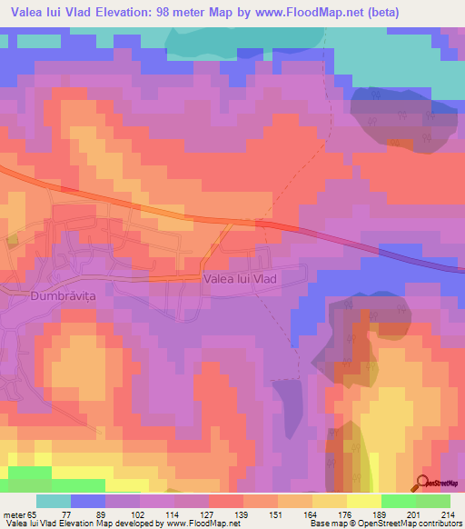 Valea lui Vlad,Moldova Elevation Map