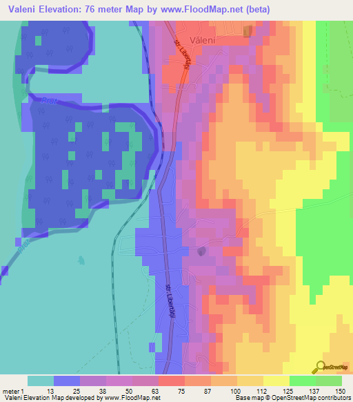 Valeni,Moldova Elevation Map