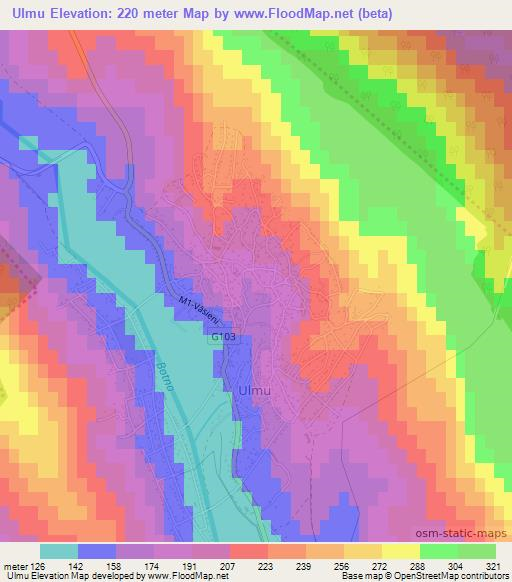 Ulmu,Moldova Elevation Map