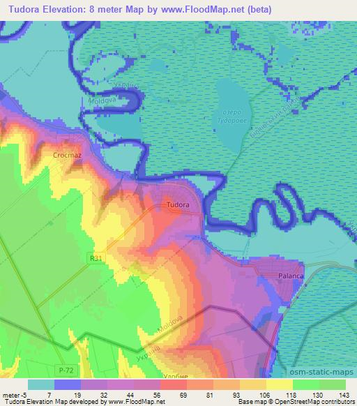 Tudora,Moldova Elevation Map